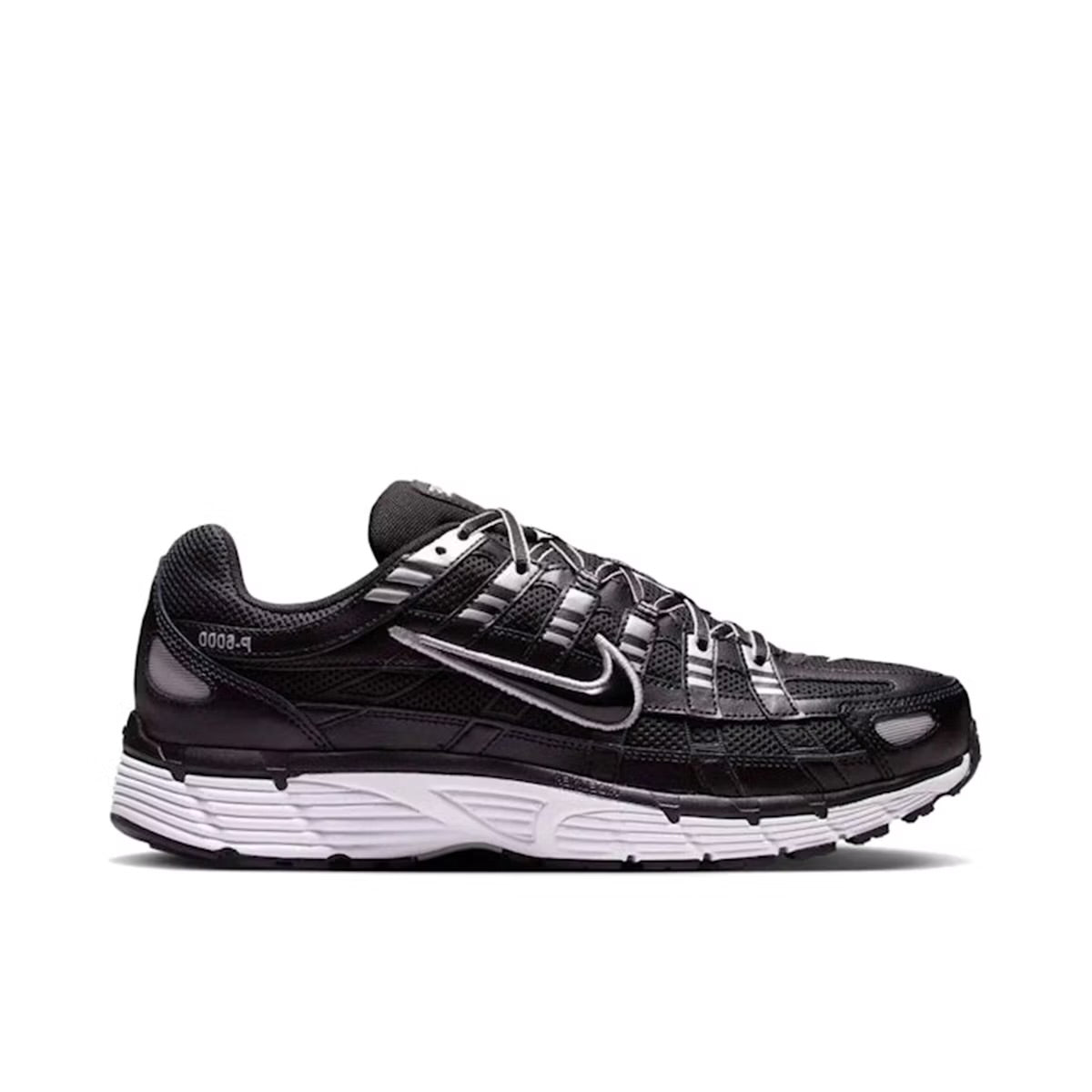 NIKE P-6000 BLACK WHITE METALLIC SILVER
